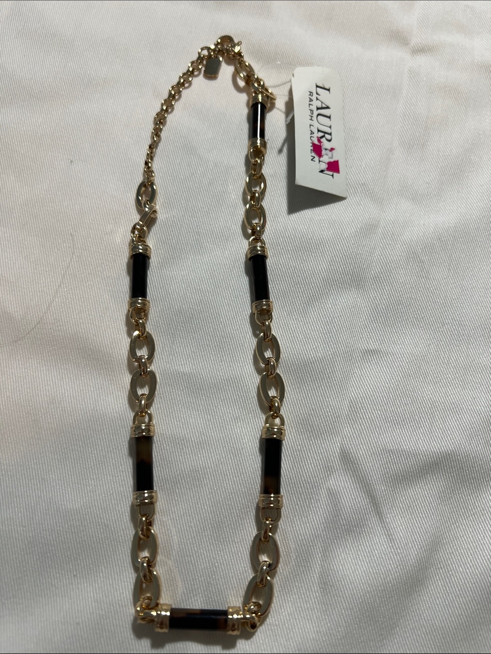 Lauren Ralph Lauren Gold and Tortoiseshell Link Necklace